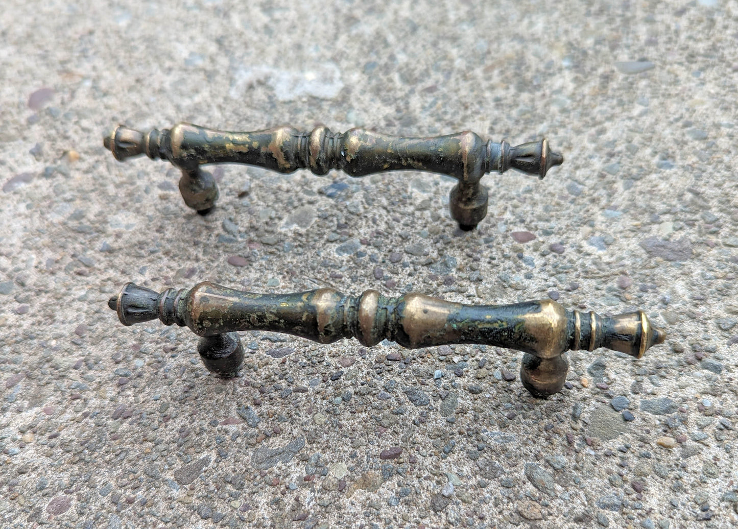 2 available Pairs Vintage Old Antique Brass Bar Dresser Drawer Pull Cabinet Door Handle