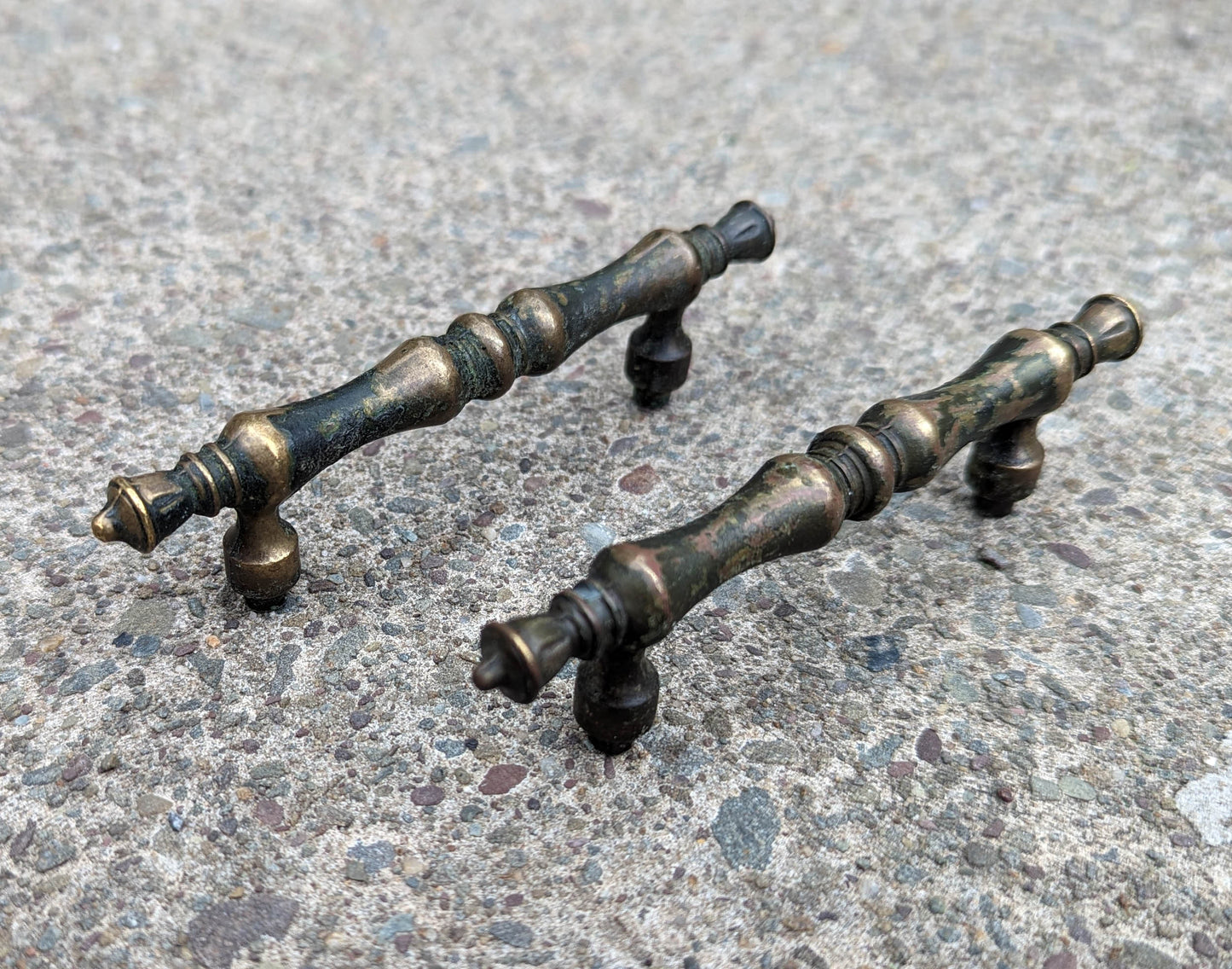 2 available Pairs Vintage Old Antique Brass Bar Dresser Drawer Pull Cabinet Door Handle