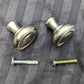 5 available Pair Vintage Old Reclaimed Salvaged Round Brushed Satin Nickel Brass Dresser Drawer Cabinet Furniture Mushroom Knob Pull Handle