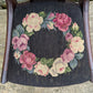 Antique Vintage Old Fiddle Back SOLID Walnut Wood Wooden Side Dining Accent Desk Chair Floral Needlepoint Fabric Seat