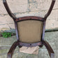 Antique Vintage Old Fiddle Back SOLID Walnut Wood Wooden Side Dining Accent Desk Chair Floral Needlepoint Fabric Seat