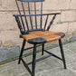 Vintage Antique Old SOLID Wood Wooden Spindle Back Side Dining Accent Chair Caned Sea Grass Seagrass Wicker Rattan Seat