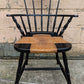 Vintage Antique Old SOLID Wood Wooden Spindle Back Side Dining Accent Chair Caned Sea Grass Seagrass Wicker Rattan Seat