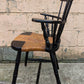 Vintage Antique Old SOLID Wood Wooden Spindle Back Side Dining Accent Chair Caned Sea Grass Seagrass Wicker Rattan Seat