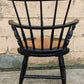 Vintage Antique Old SOLID Wood Wooden Spindle Back Side Dining Accent Chair Caned Sea Grass Seagrass Wicker Rattan Seat