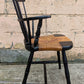 Vintage Antique Old SOLID Wood Wooden Spindle Back Side Dining Accent Chair Caned Sea Grass Seagrass Wicker Rattan Seat