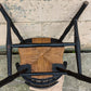 Vintage Antique Old SOLID Wood Wooden Spindle Back Side Dining Accent Chair Caned Sea Grass Seagrass Wicker Rattan Seat