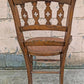 Antique Vintage Old Gothic Victorian SOLID Walnut Wood Wooden Side Dining Accent Chair Caned Seat