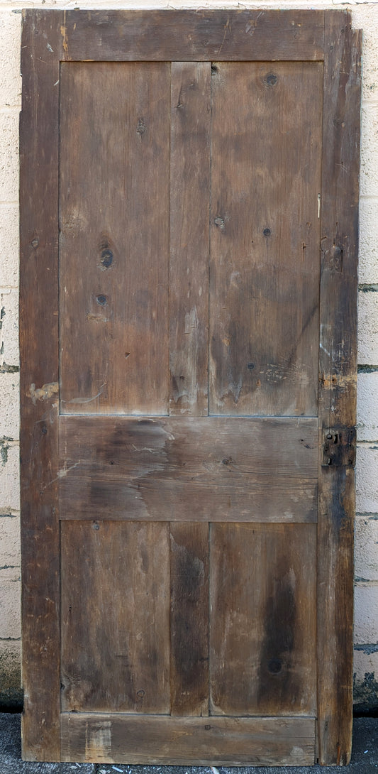 31"x74" Antique Vintage Old Reclaimed Salvaged Victorian SOLID Wood Wooden Interior Door 4 Panels
