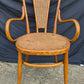 Vintage Antique Old SOLID Bent Wood Wooden Caned Back Side Lounge Accent Arm Chair Armchair