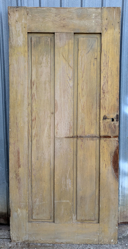 31.5"x76" Antique Vintage Old Reclaimed Salvaged Victorian SOLID Wood Wooden Interior Door 2 Panels