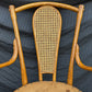 Vintage Antique Old SOLID Bent Wood Wooden Caned Back Side Lounge Accent Arm Chair Armchair