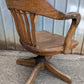 Antique Vintage Old "H Krug" SOLID Oak Wood Wooden Office Library Arm Chair Armchair Swivel Rocking Seat