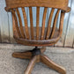 Antique Vintage Old "H Krug" SOLID Oak Wood Wooden Office Library Arm Chair Armchair Swivel Rocking Seat