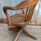 Antique Vintage Old "H Krug" SOLID Oak Wood Wooden Office Library Arm Chair Armchair Swivel Rocking Seat