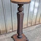 12" Round Antique Vintage Old Solid Oak Wood Wooden Lamp End Side Accent Pedestal Table Plant Stand