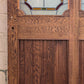 79"x78"x1.75" Vintage Old SOLID Oak Wood Wooden Room Divider Wall Panel Leaded Stained Textured Etched Glass Windows Doors