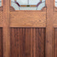 79"x78"x1.75" Vintage Old SOLID Oak Wood Wooden Room Divider Wall Panel Leaded Stained Textured Etched Glass Windows Doors