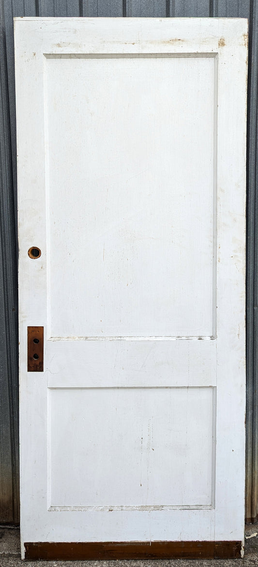 2 Available 32"x79.5" Antique Vintage Old Reclaimed Salvaged Solid Wood Wooden Interior Doors 2 Panels