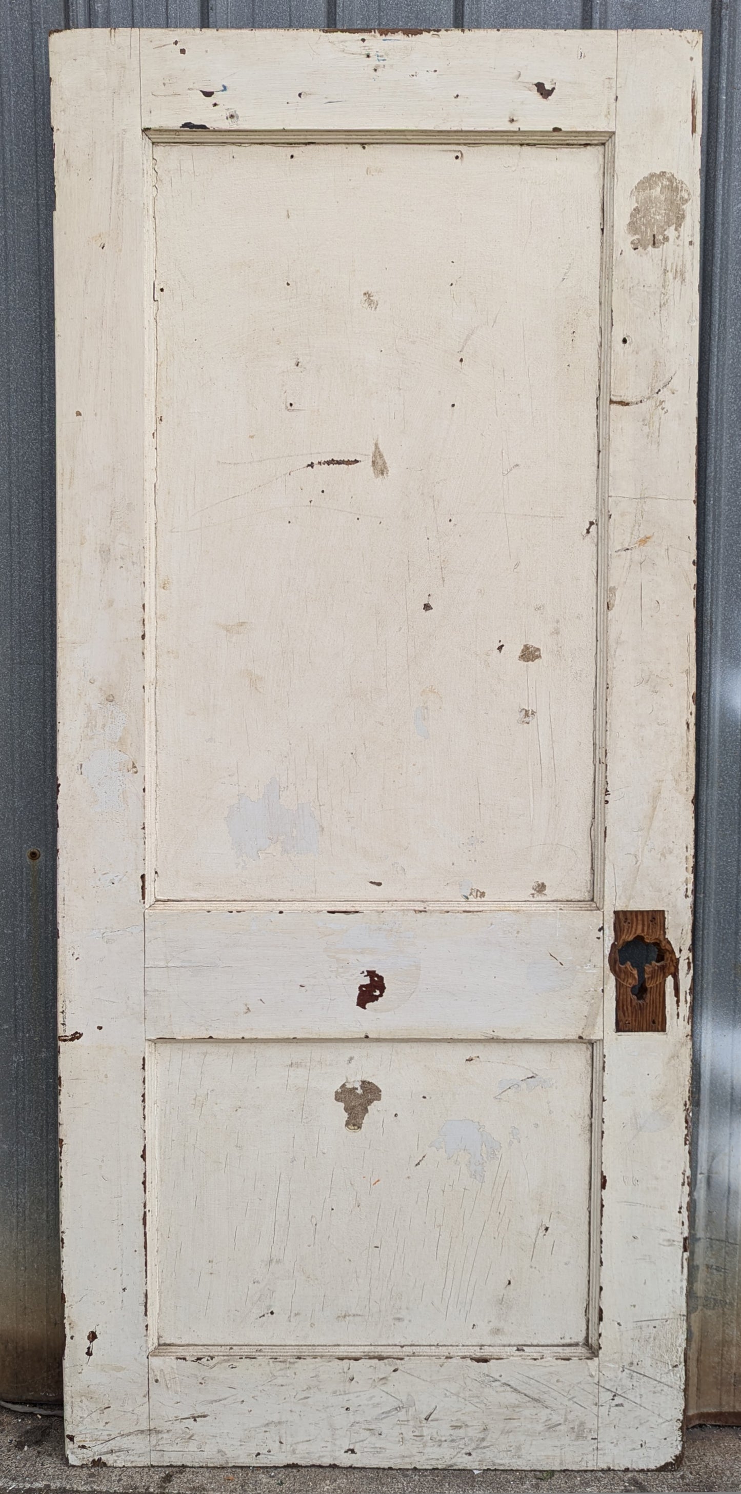 2 Available 30"x77" Antique Vintage Old Reclaimed Salvaged Solid Wood Wooden Interior Doors 2 Panels