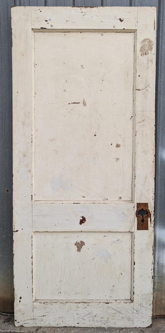 2 Available 30"x77" Antique Vintage Old Reclaimed Salvaged Solid Wood Wooden Interior Doors 2 Panels