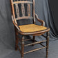 Antique Vintage Old Victorian Eastlake SOLID Wood Wooden Carved Side Dining Accent Desk Chair Caned Cane Seat