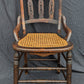 Antique Vintage Old Victorian Eastlake SOLID Wood Wooden Carved Side Dining Accent Desk Chair Caned Cane Seat