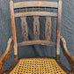 Antique Vintage Old Victorian Eastlake SOLID Wood Wooden Carved Side Dining Accent Desk Chair Caned Cane Seat