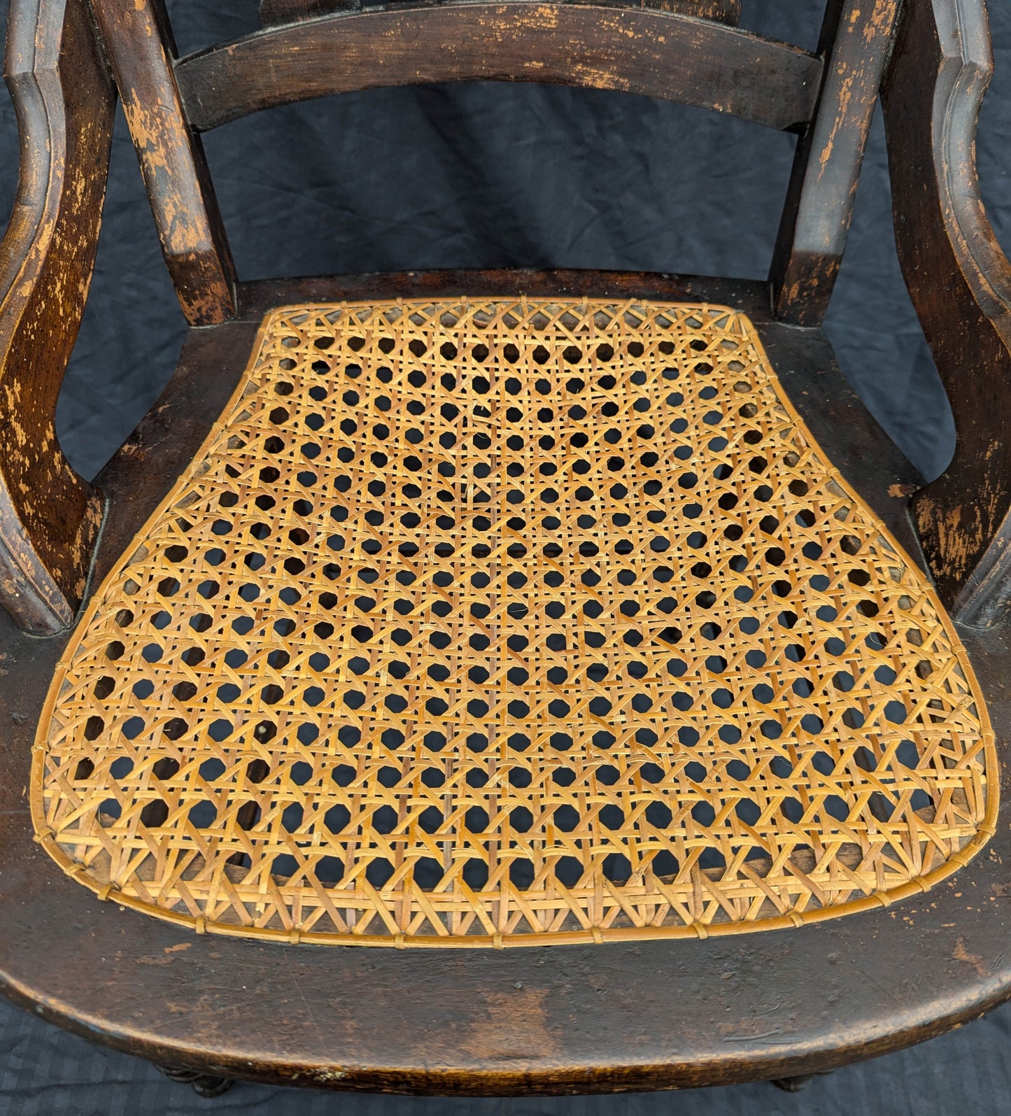 Antique Vintage Old Victorian Eastlake SOLID Wood Wooden Carved Side Dining Accent Desk Chair Caned Cane Seat