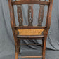 Antique Vintage Old Victorian Eastlake SOLID Wood Wooden Carved Side Dining Accent Desk Chair Caned Cane Seat