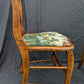 Pair Vintage Old SOLID Wood Wooden Side Dining Accent Chair Nature Fabric Upholstered Seat