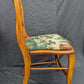 Pair Vintage Old SOLID Wood Wooden Side Dining Accent Chair Nature Fabric Upholstered Seat