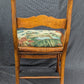 Pair Vintage Old SOLID Wood Wooden Side Dining Accent Chair Nature Fabric Upholstered Seat