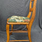 Pair Vintage Old SOLID Wood Wooden Side Dining Accent Chair Nature Fabric Upholstered Seat