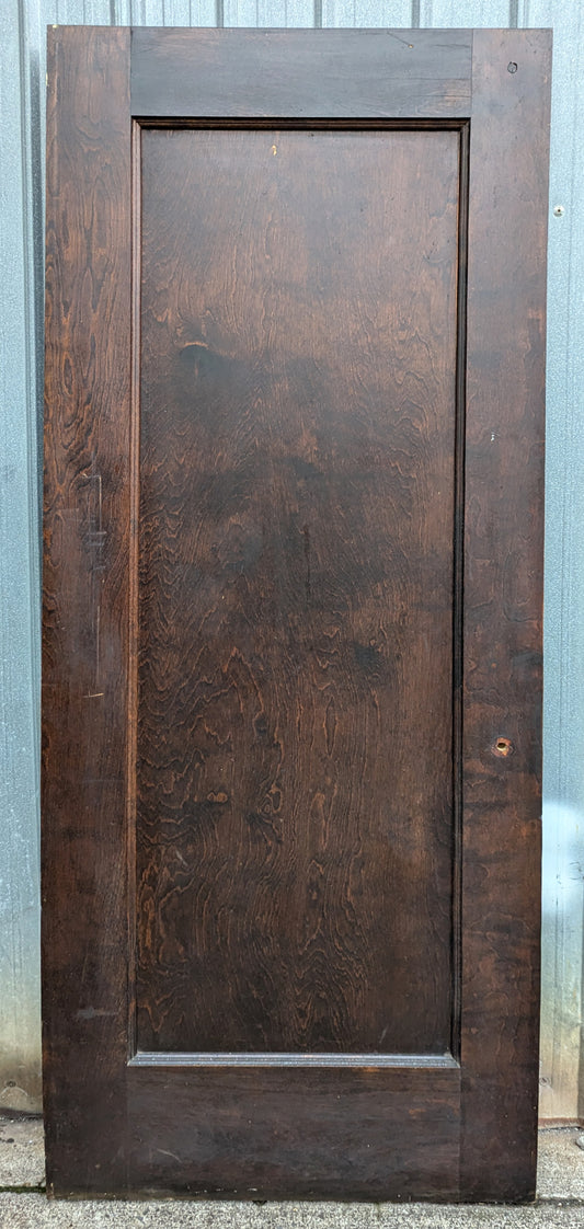 30"x79.5"x1.75" Antique Vintage Old Reclaimed Salvaged SOLID Birch Veneer Wood Wooden Interior Door Single Panel