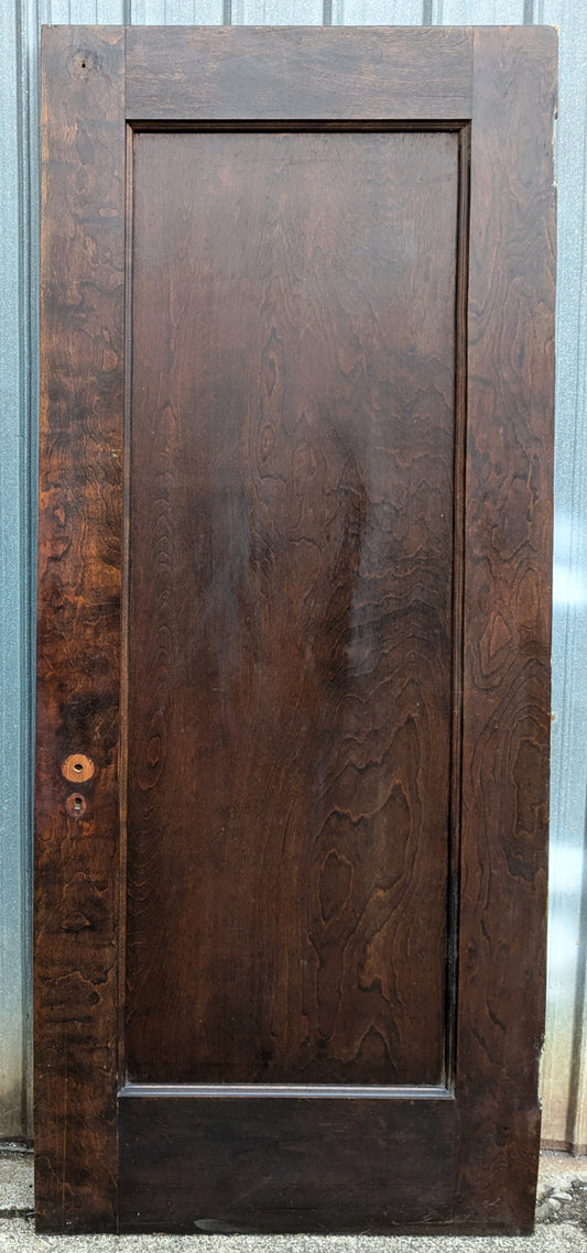 30"x79.5"x1.75" Antique Vintage Old Reclaimed Salvaged SOLID Birch Veneer Wood Wooden Interior Door Single Panel