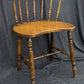 Vintage Antique Old SOLID Maple Wood Wooden Side Dining Accent Desk Sewing Chair Curved Kidney Bean Shape Seat