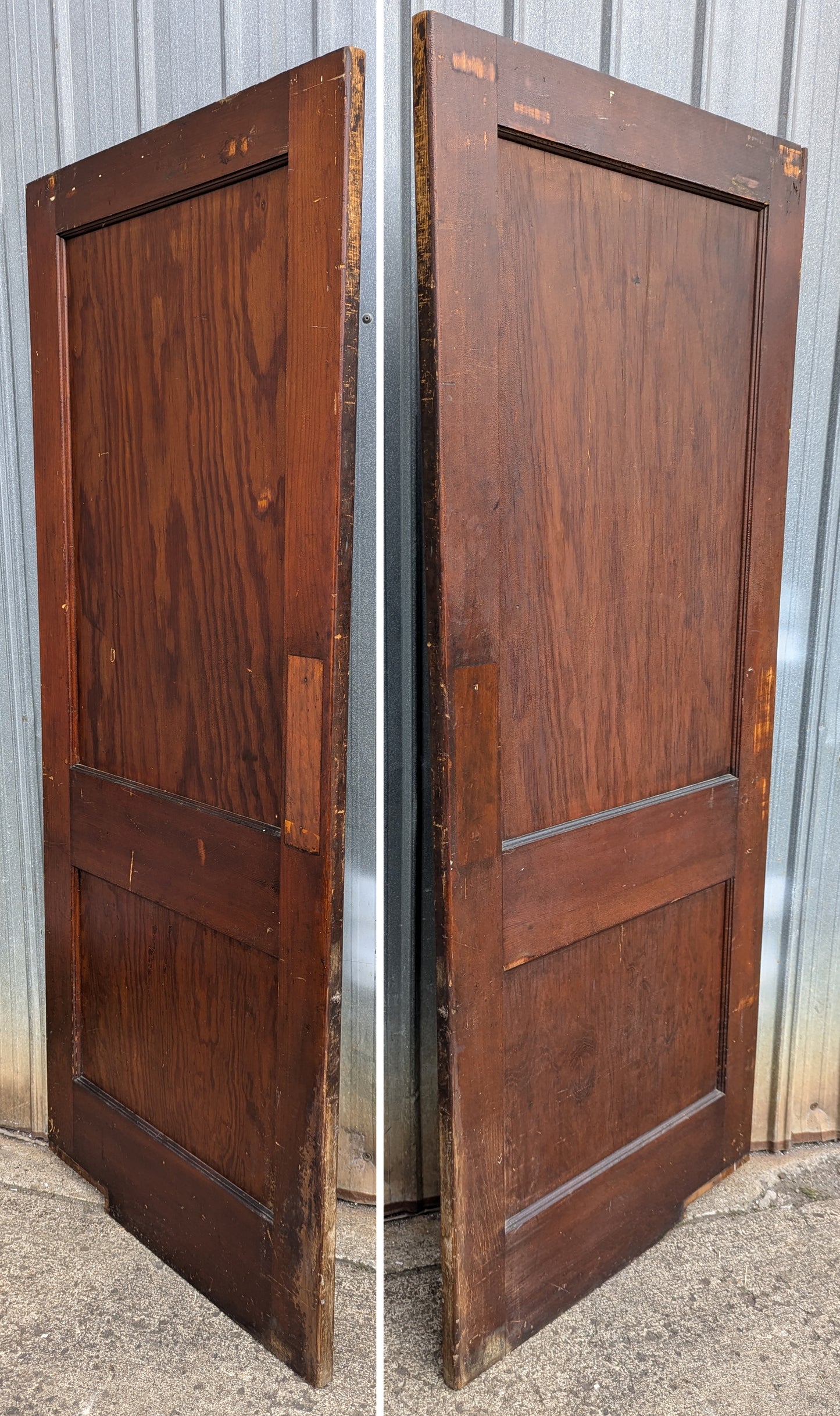 32"x80" Antique Vintage Old Reclaimed Salvaged Interior SOLID Wood Wooden Swinging Door 2 Panels