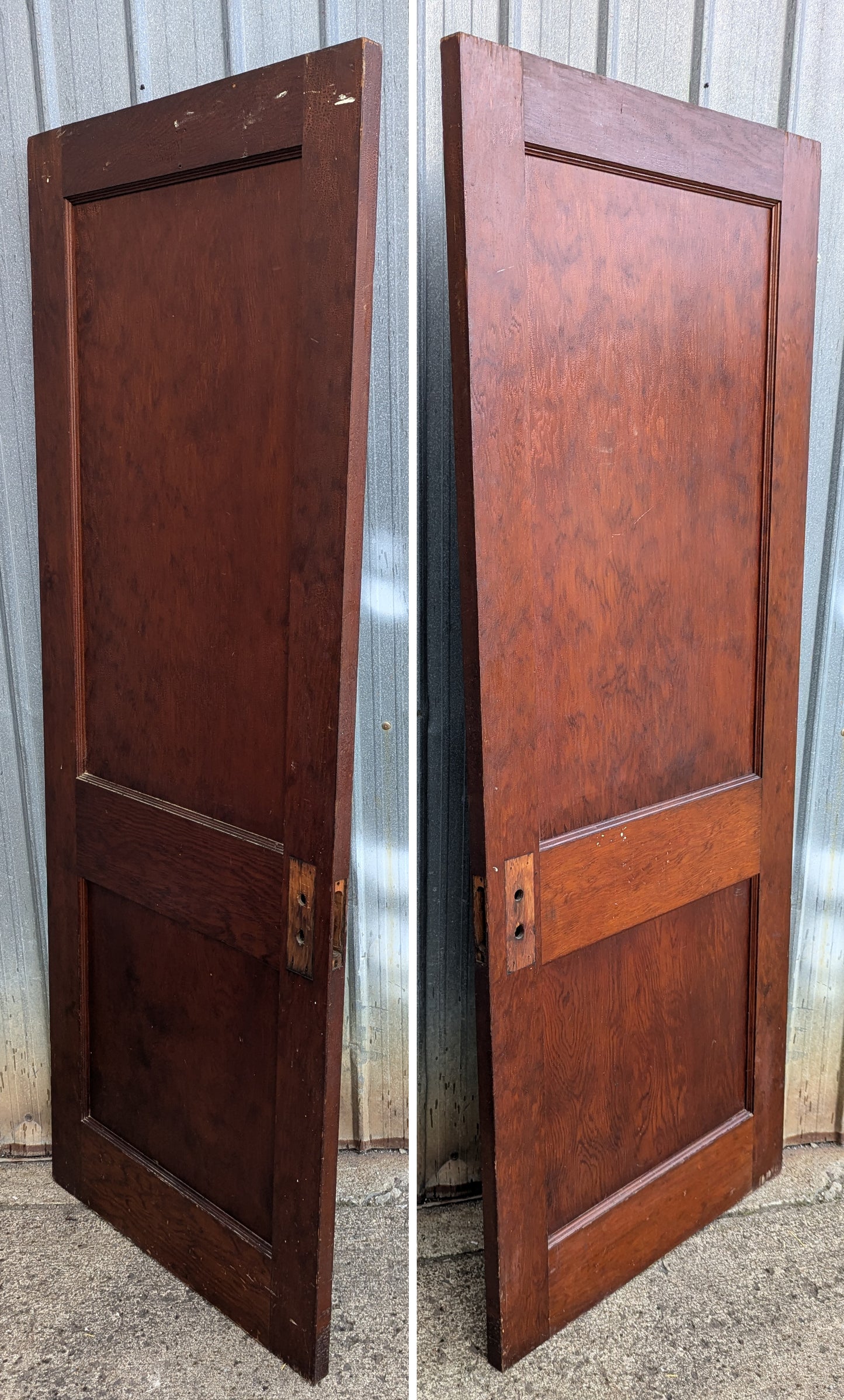 30"x76" Antique Vintage Old Reclaimed Salvaged Interior SOLID Heartpine Wood Wooden Doors 2 Panels