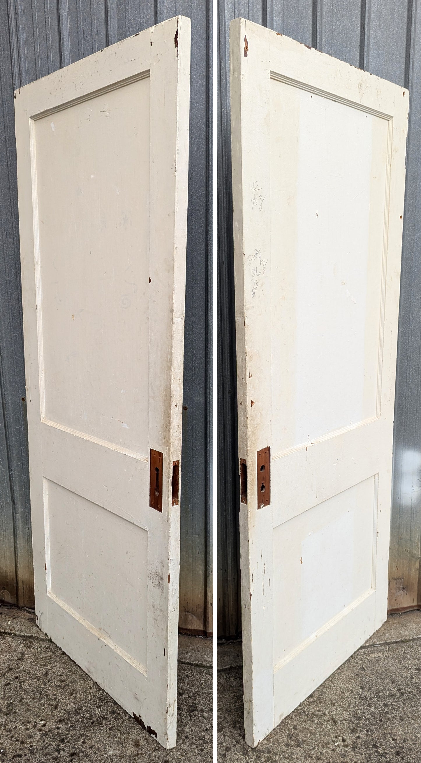 31.5"x78" Antique Vintage Old Reclaimed Salvaged Interior SOLID Wood Wooden Doors 2 Panels