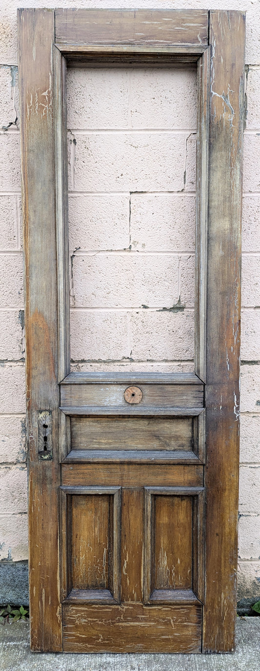 30"x89.5"x2" Antique Vintage Old Reclaimed SalvagedVictorian Eastlake Wood Exterior Entry Door Window NO GLASS