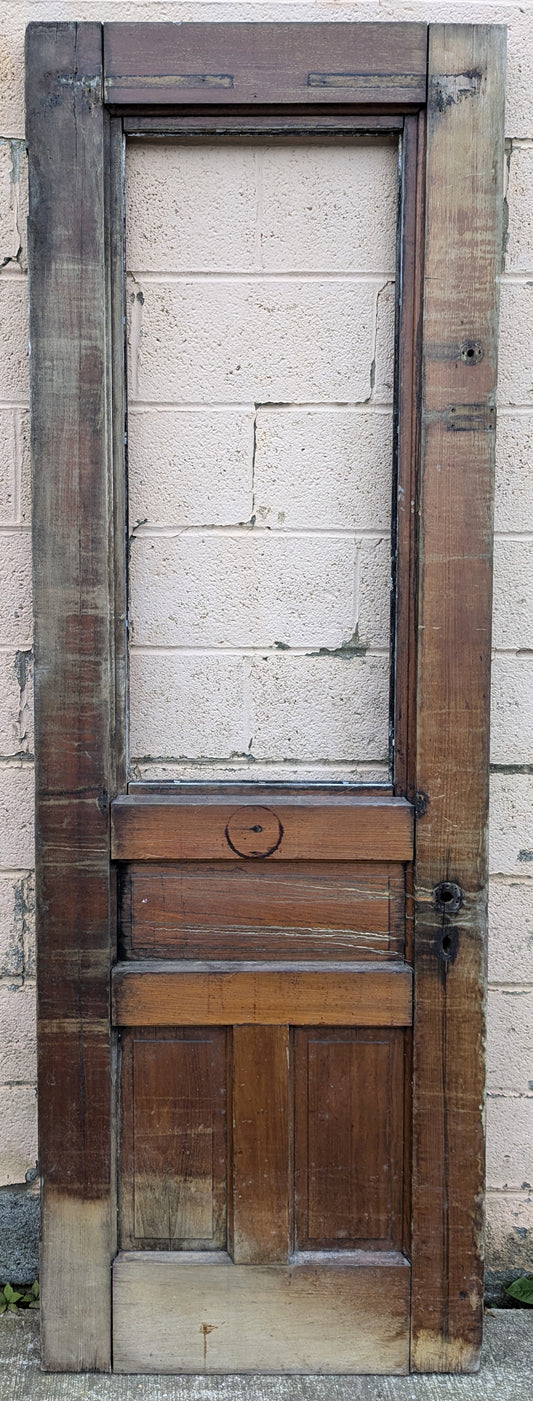 30"x89.5"x2" Antique Vintage Old Reclaimed SalvagedVictorian Eastlake Wood Exterior Entry Door Window NO GLASS