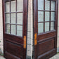 88"x82"x1.75" Pair Antique Vintage Old Reclaimed Salvaged SOLID Wood Wooden Entry Entrance Double Doors 9 Windows Wavy Glass Panels