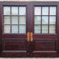 88"x82"x1.75" Pair Antique Vintage Old Reclaimed Salvaged SOLID Wood Wooden Entry Entrance Double Doors 9 Windows Wavy Glass Panels