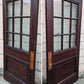 88"x82"x1.75" Pair Antique Vintage Old Reclaimed Salvaged SOLID Wood Wooden Entry Entrance Double Doors 9 Windows Wavy Glass Panels