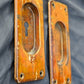 Pair 2.5"x6" Antique Vintage Old Reclaimed Solid Cast Bronze Brass Pocket Door Hardware Pulls Key Plates