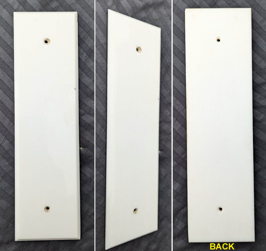 3.5"x12" Antique Vintage Old Beveled Milk Glass Swinging Door Push Finger Plate White Porcelain (Copy)