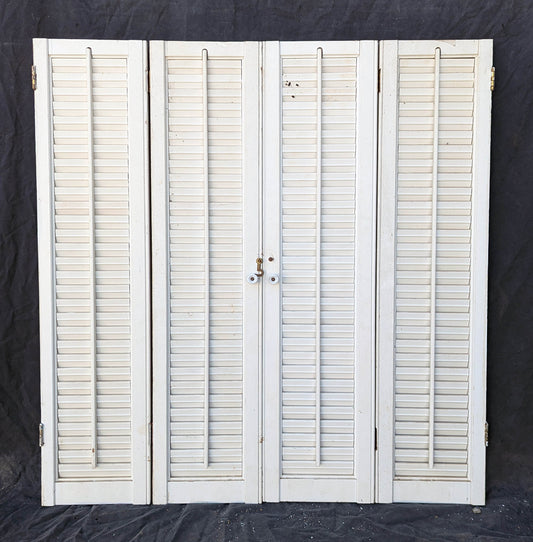 2 available Pair 28"x33" Vintage Antique Old SOLID Wood Wooden Bifold Window Shutter Plantation Style Adjustable Louvers (Copy)