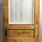 32"x78" Antique Vintage Old Reclaimed Salvaged SOLID Wood Wooden Door Panel Window Textured Glass