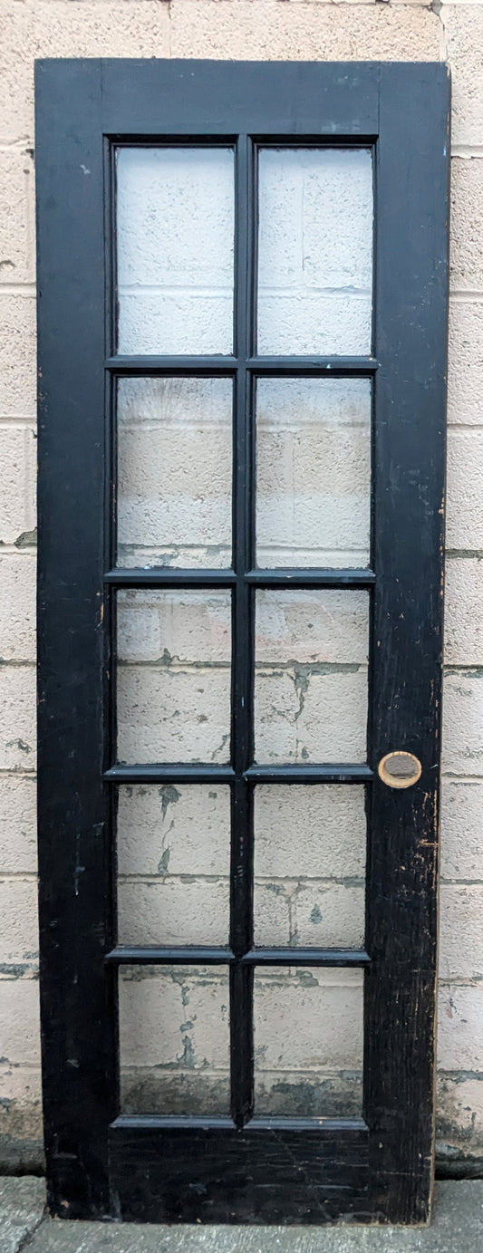 48"x79.5" Pair of Antique Vintage Old Reclaimed Salvaged French Double Interior SOLID Wood Wooden Doors 20 Windows Glass